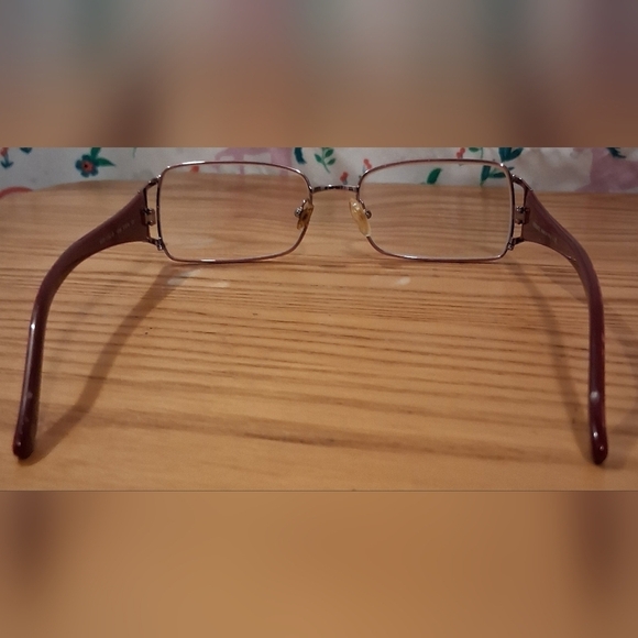 EUC Versace MOD 1142B Burgundy Marble & Silver Tone Reading Eye Glasses Frames